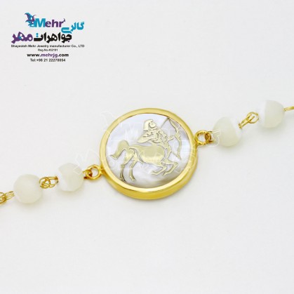 دستبند طلا و سنگ - ماه تولد آذر-MB0111